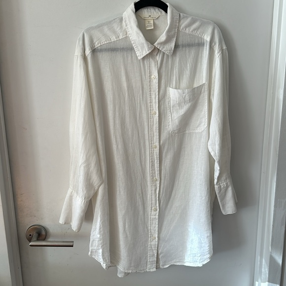 H&M oversized linen-blend shirt - Picture 4 of 8